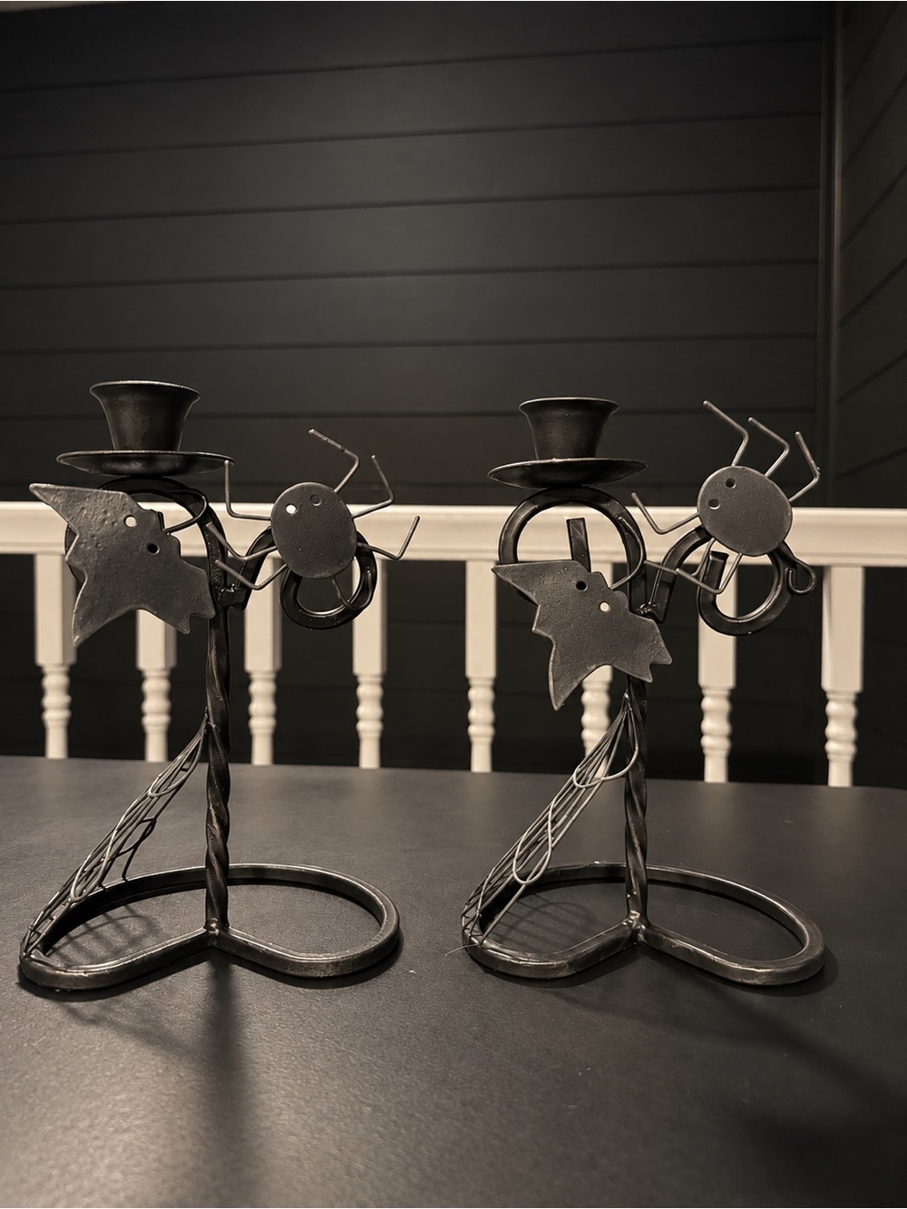 Web and Wing | reclaimed taper candle holders